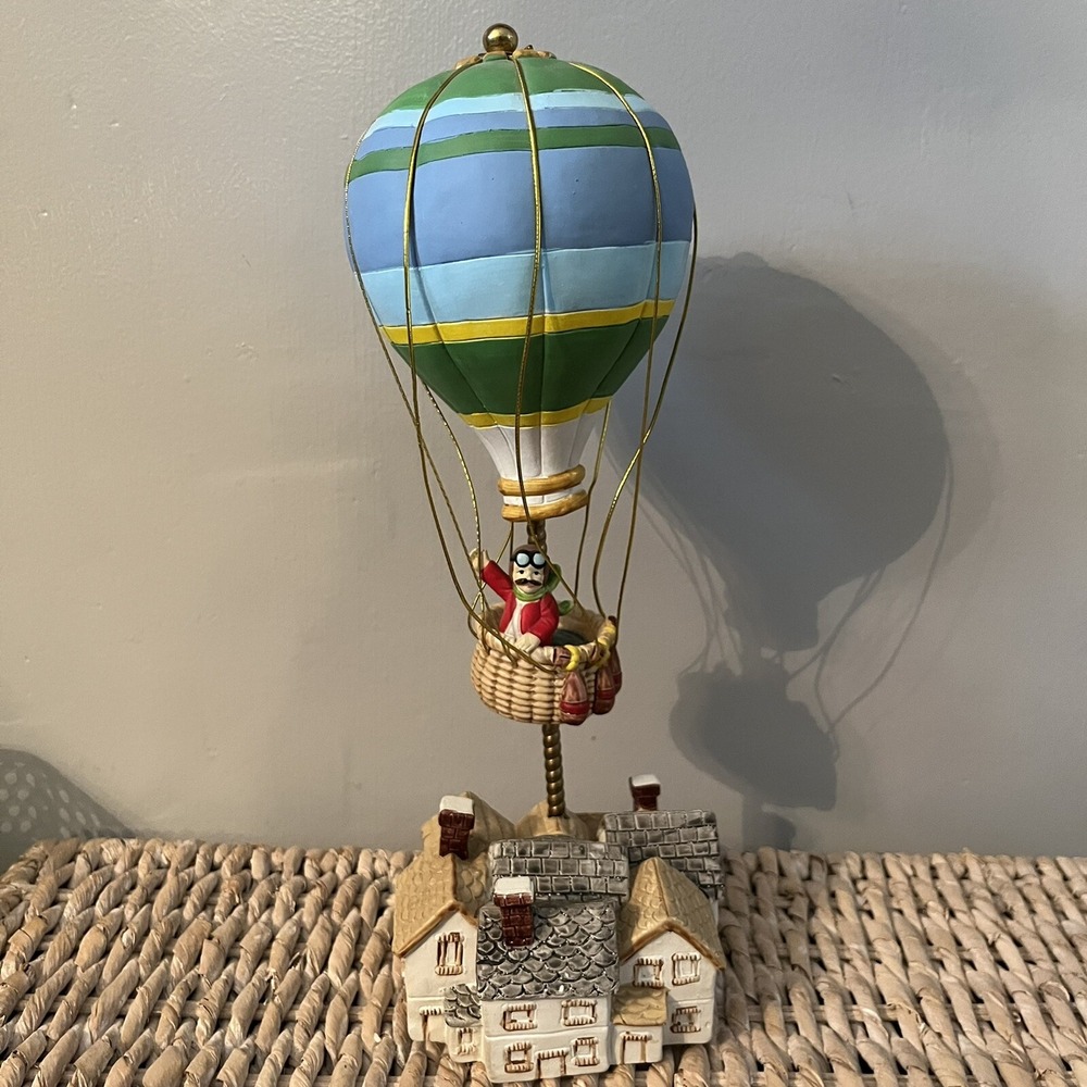 VINTAGE COLLECTIBLE GEORGE GOOD MUSICAL HOT AIR BALLOON 11" MUSIC BOX